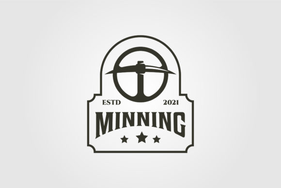 Circle Pickaxe Vintage Badge Logo Vector Review