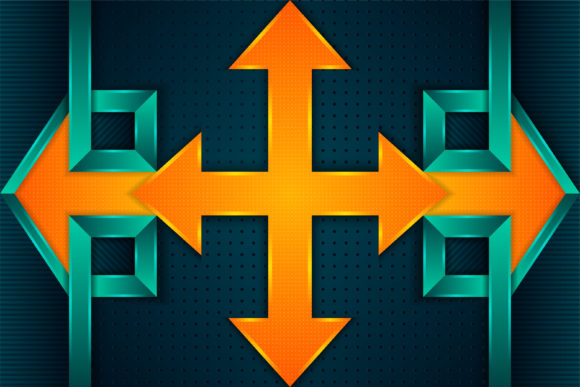 Orange Green Four Arrow Background Review